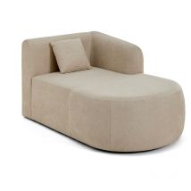 Lisa Design - Ikare - module d'assise méridienne droit - en tissu - beige