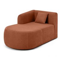 Ikare - module d'assise méridienne gauche - en tissu - terracotta