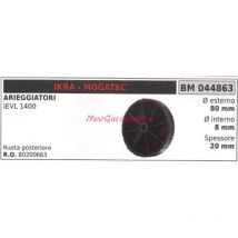 Hinterrad für IKRA Vertikutierer IEVL 1400 – Ø Außen: 80mm, Ø Innen: 8mm, Dämpfung: 20mm
