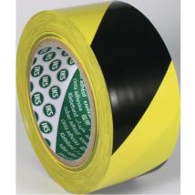 IKS - Ruban de marquage de sol F33 pvc noir/jaune longueur 33 m largeur 50 mm rouleau