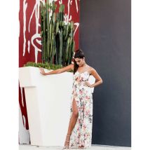 Il Vaso Bianco - 168 / 38 h 140 cm Vaso decorativo in polietilene originale Slide colorato giardino di design esterno interno bar ristorante hotel