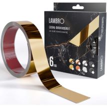 Ilcom Dekorativer Streifen I Autodesiva Aus Rostfreiem Stahl 38 Mm X 6000 Mm X 0,35 - Gold Poliert