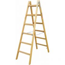 Iller Holz Stehleiter Classic Mit Eimerhaken 2x7 Sprossen
