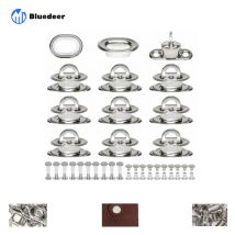 Illets Ovales Twist Verrouiller en Laiton Nickelé Tourniquet Bache avec Contre-rivure et Rivet pour Accessoires diy Craft à Main en Cuir Sac Matériel