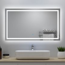 Sky Bathroom - Illuminated Bathroom led Mirror with Optional 3 Colour Light Anti-fog,Touch Switch