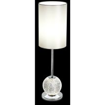 Illuminati Diamante Lampe de table LED simple chrome avec abat-jour nacré Gradateur 3 niveaux 3500+3000K