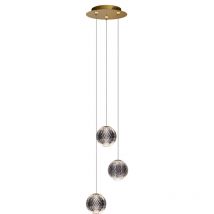 Illuminati Lighting - Illuminati Diamante Suspension 3 led Ronde led Suspension Or 3000+3500K