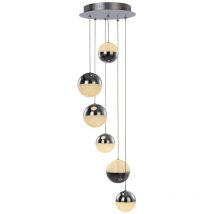 Illuminati Lighting - Illuminati Eclipse Suspension 6 led Ronde Suspension led Chrome Dimmable