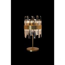Illuminati Lighting - Illuminati Zenna Lampe de table led Or satiné, cristal incolore