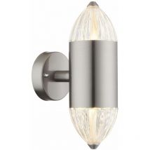 Lampada da parete per esterni lampada da giardino led argento lampada da facciata Up Down luce porta d'ingresso, 11W 750lm bianco caldo, PxH 8 x 21