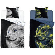 Im Dunkeln leuchtende Bettwäsche 160x200 Wilk grau schwarz 4632 A Fluo 35