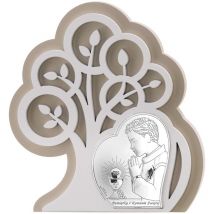 Image de la Sainte Communion en argent avec gravure - un souvenir de la première communion pour un garçon Taille: 14x15,5 cm UGS : VL81401S/1L