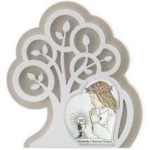 Image de la Sainte Communion, souvenir en argent de la première communion avec gravure Taille: 14x15,5 cm UGS : VL81400S/1LCOL