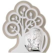 Image de la Sainte Communion, souvenir en argent de la première communion avec gravure Taille: 14x15,5 cm UGS : VL81402/1L