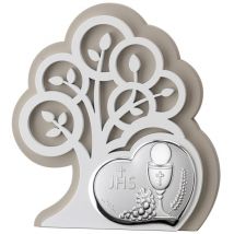 Image de la Sainte Communion, souvenir en argent de la première communion avec gravure Taille: 14x15,5 cm UGS : VL81412/1L