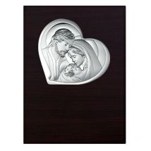 Image de la Sainte Famille argent panneau foncé moderne 11,5x15,5 Taille: 11,5x15,5 cm UGS : BC6481