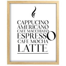 Image encadrée Café 30x40 cm recyclable, visuel imprimé sans solvant - fabriqué en France