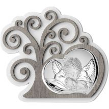 Image moderne d'ange gardien en argent au-dessus du lit Arbre de Vie Taille: 15x13 cm UGS : VLL343