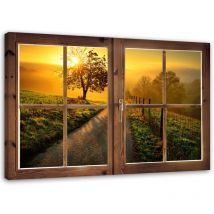 Image sur toile, Fenêtre - route vers l'ouest - 60x40