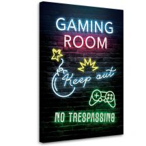 Image sur toile, Inscription Chambre du joueur Gaming - 80x120
