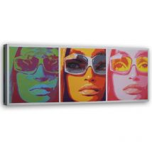 Image, Visage coloré d'une femme avec des lunettes - 150x50