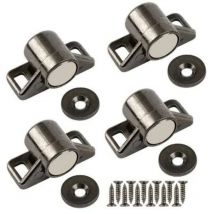 Zolginah - Imán para puerta, potente cierre magnético para puertas correderas, armarios, gabinetes de cocina, cajones y muebles (negro, paquete de 4)