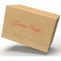 10 Scatole con Stampa Buone Feste e Buon Natale - 60x40x40 - Scatola in Cartone Ondulato per Spedizioni e Regali - Idea Natale - 10 pezzi