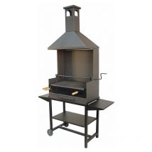 Imex El Zorro - IMEX-71530 Barbacoa chimenea con ruedas elevador y parrilla inox [imex-71530]