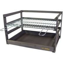 Imex El Zorro - 71473.0 cassetto Barbecue con griglia zincati, Nero, 42 x 41 x 35 cm