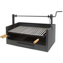 71509 Cassetto Barbecue Ascensore, griglia Inox, 73 x 40 x 50 cm, Colore: Nero - Imex El Zorro