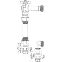 Imi Hydronic Engineering - imi Heimeier Anschlussset für Fußboden- Heizkreisverteiler, DN20, für Wärmemengenzähler, Eckform