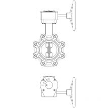 IMI TA Absperrklappe TA-BTV PN 16, DN 250, Anflanschklappe, Getriebe