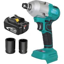 Impact wrenches,Cordless Impact Wrench, 18V Electric Wrench Driver Drill ,Compatible with Makita Battery, 1/2 inch Impact Gun with 19/22mm Sockets,