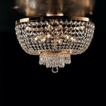 Bonetti Illumina - Imperial Deckenlampe aus Eisen und Goldmessing mit sechs Lichtern stass 50x h37 cm
