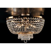 Bonetti Illumina - Mozart - Deckenleuchte aus Eisen und goldenem Messing mit Strasssteinen 6 Lichter H.37 - Ø50 - BL189-PL6-OR