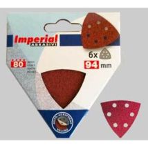 Kivec – Foglio abrasivo velcrato a delta grana 50 – 94 mm, 6 pezzi – Levigatura legno, plastica, metallo