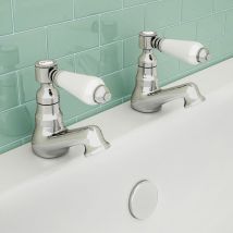 Nes Home - Imperior Traditional Pair Of Hot & Cold Twin Chrome Bath Taps