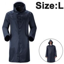 Imperméable à Capuche Imperméable Long Imperméable Léger Imperméable D'Urgence Cape Hommes Femmes Bleu Marine
