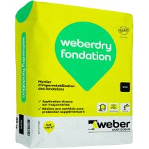 Weber Saint Gobain - Imperméabilisant des fondations, Noir, 25kg, Weberdry fondation, weber