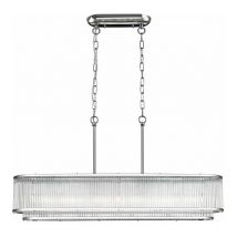 Impex Antigua Cristal Cromado Oblongo de 7 Luz