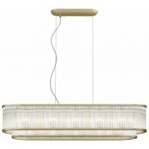Impex Antigua Cristal d'or oblong à 7 lumières