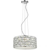 Impex Aruba Plafoniera a sospensione in cristallo cromato a 4 luci a led