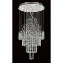 Impex Lighting - Impex Barcelona Kristall-7-Licht-Treppenhaus-Chromrahmen-Cluster-Anhänger-Deckenleuchte
