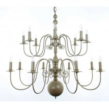 Impex Lighting - Impex Bologna Lampadario a 16 bracci a sospensione color crema fiammingo