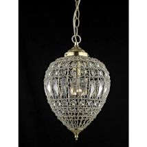 Impex Lighting - Impex Bombay Plafoniera a sospensione grande in ottone satinato con perline