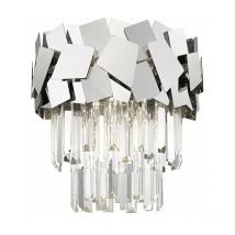 Impex Celine Cromato semi-incasso a 4 luci con taglio laser in cristallo