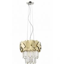 Impex Celine Plafón de cristal cortado con láser 4 luces dorado
