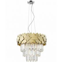 Impex Celine Plafoniera a 6 luci in cristallo con taglio laser oro