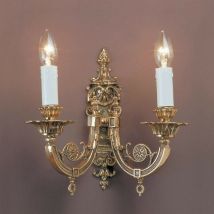 Impex Chelsea Lampada da parete a candela in ottone lucido