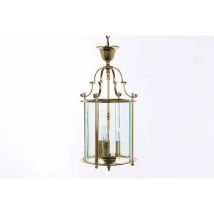 Impex Lighting - Impex Colchester Plafonnier suspendu de 9 po en verre à 3 lumières en laiton poli avec lanternes